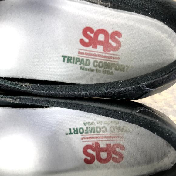 SAS Willow Leather Loafer Women Sz 9N Black Cutout Tripad Comfy Retro Made USA - Picture 13 of 15